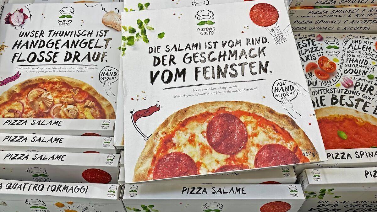 Die traditionellen Gustavo-Gusto-Pizzen haben einen Durchmesser von rund 30 cm. Damit konnte sich der Hersteller als Premiummarke positionieren.