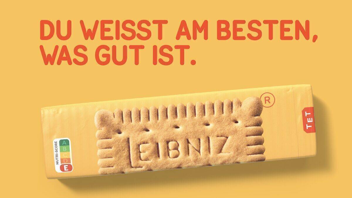 Jung von Matt Spree positioniert den Butterkeks als Familiensnack. Auch wenn der Nutri-Score links unten etwas ganz anderes sagt.