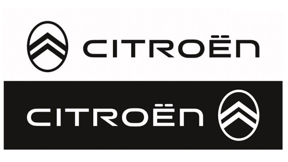 Das neuen Logo von Citroën erhält 2022 einen ovalen Rahmen und einen Hell-/Dunkel-Mode.