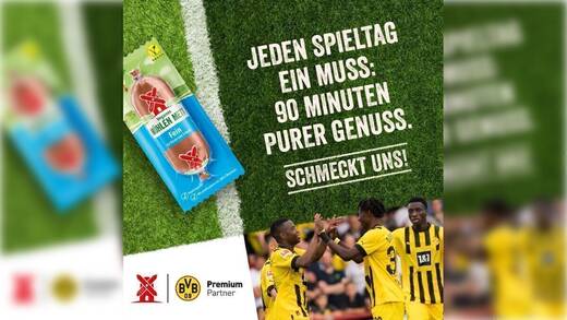 Fleischprodukte, aber auch vegetarische und vegane Alternativen bietet die Rügenwalder den Spielern und Fans.
