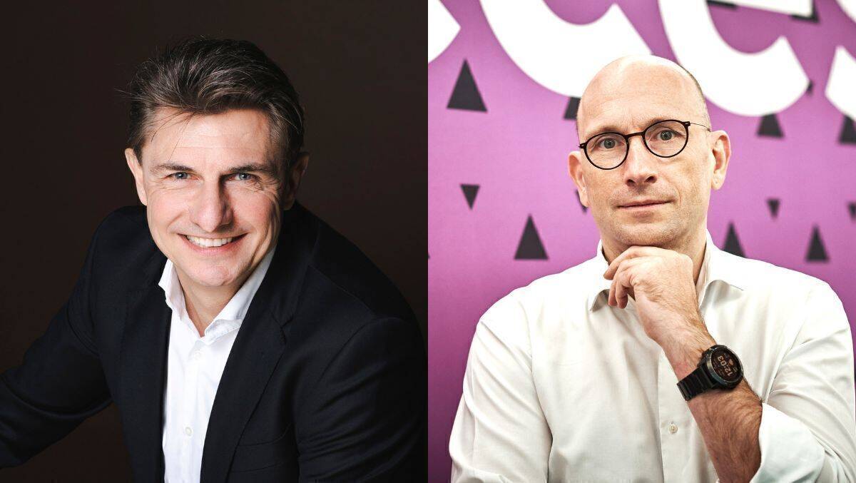 Sven Hasselmann (l.) und Ralf Gernhold (r.), beide Deutsche Bahn Vertriebs GmbH, sprachen auf der Moonova über die Zusammenarbeit von Marketing und IT.