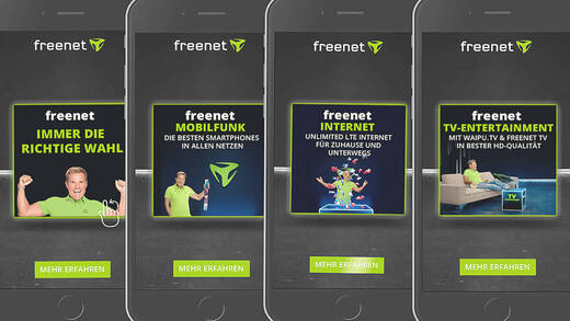Freenet setzt für seine DOoH-Kampagne auf Crossmedialität.