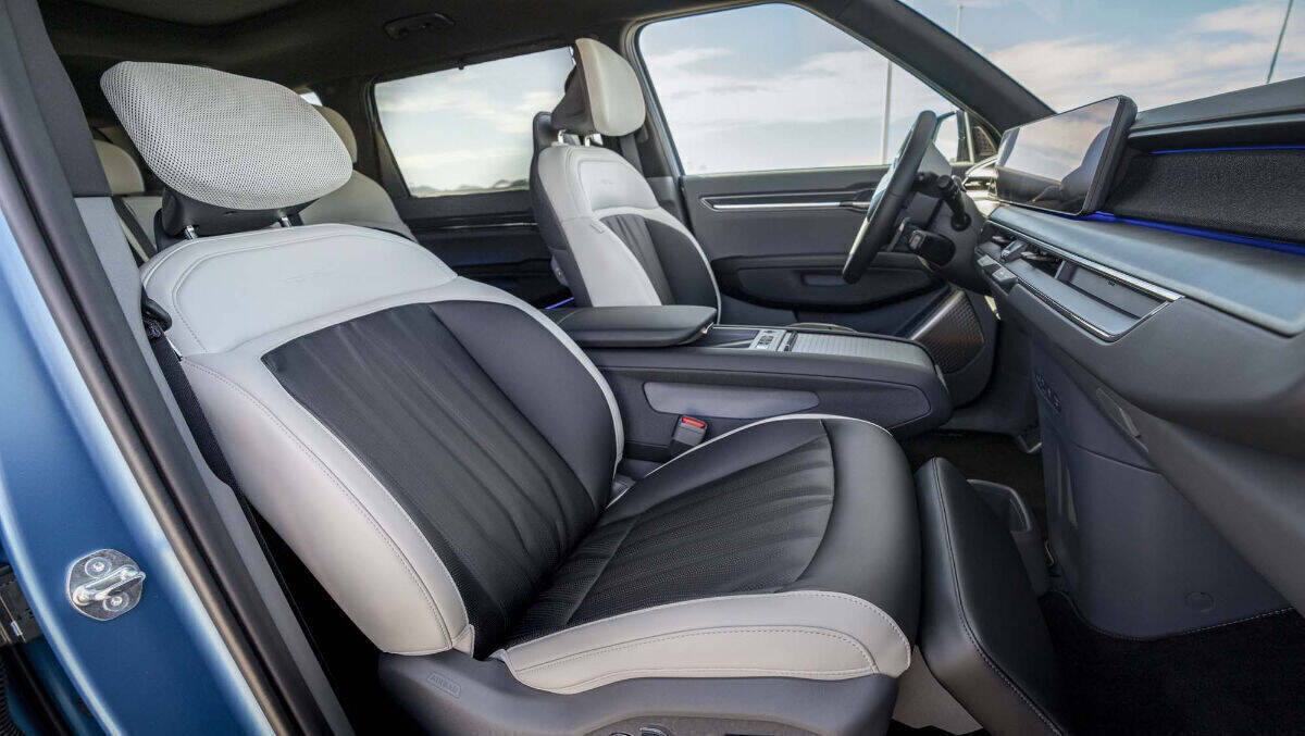 Das lederfreie Interieur einer KIA EV9 GT-line