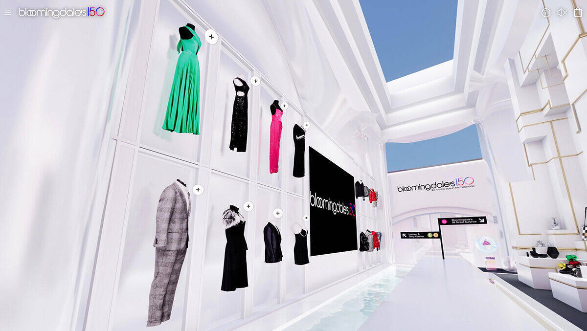 Das virtuelle Bloomingdale's – über die kleinen "+"-Icons geht es zum Einkaufen.