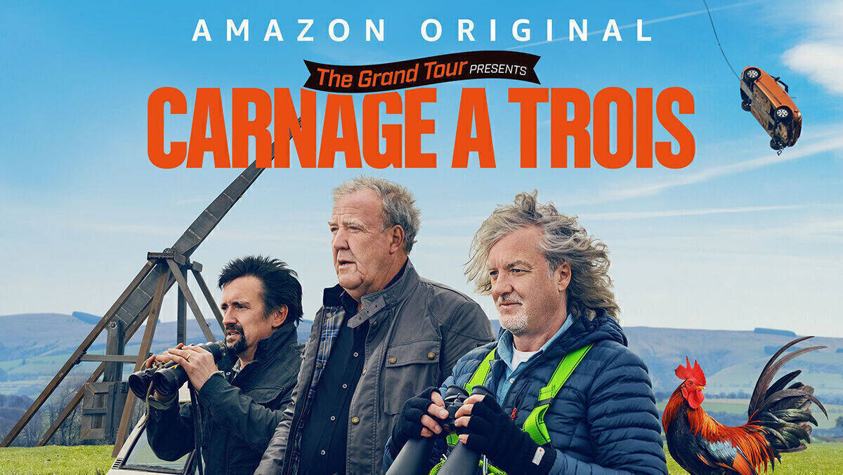 "The Grand Tour" mit Clarkson (Mitte): ein Riesen-Quotenerfolg bei Amazon Prime Video.