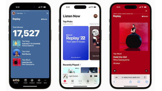Replay 2022: Jeder Nutzer von Apple Music kann jetzt seine persönlichen Jahrescharts abrufen.