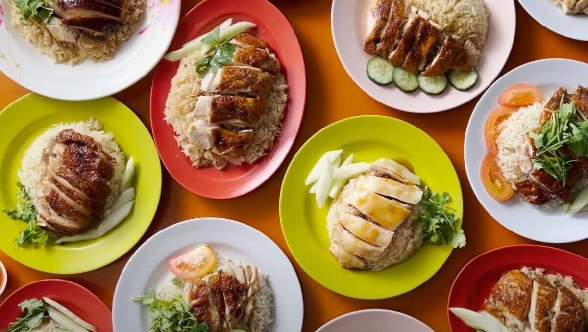 So vielfältig wird Huhn mit Reis in Singapur auf den Tisch gebracht.