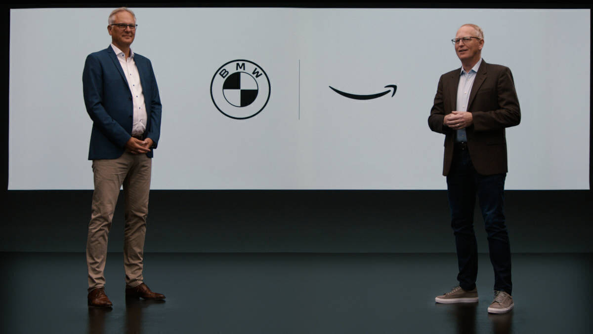 Stephan Durach, BMW Group, und Dave Limp, Amazon, beim Amazon Devices and Services Launch Event