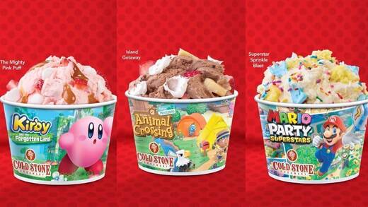 Erinnert an Ben & Jerrys: die drei neuen Nintendo-inspirierten Eisbecher.
