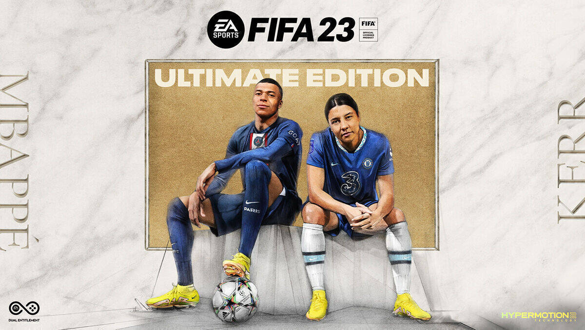 FIFA 23 mit Titelheldin Samantha Kerr und Kollege Kylian Mbappé.