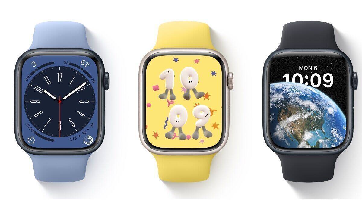 Frische Watchfaces unter watchOS 9 (v.l.n.r.): Metropolitan, Spielstunde und Astronomie.