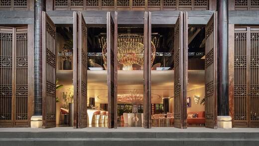 Edel speisen: Die Vorderfront des Louis-Vuitton-Restaurants in China.