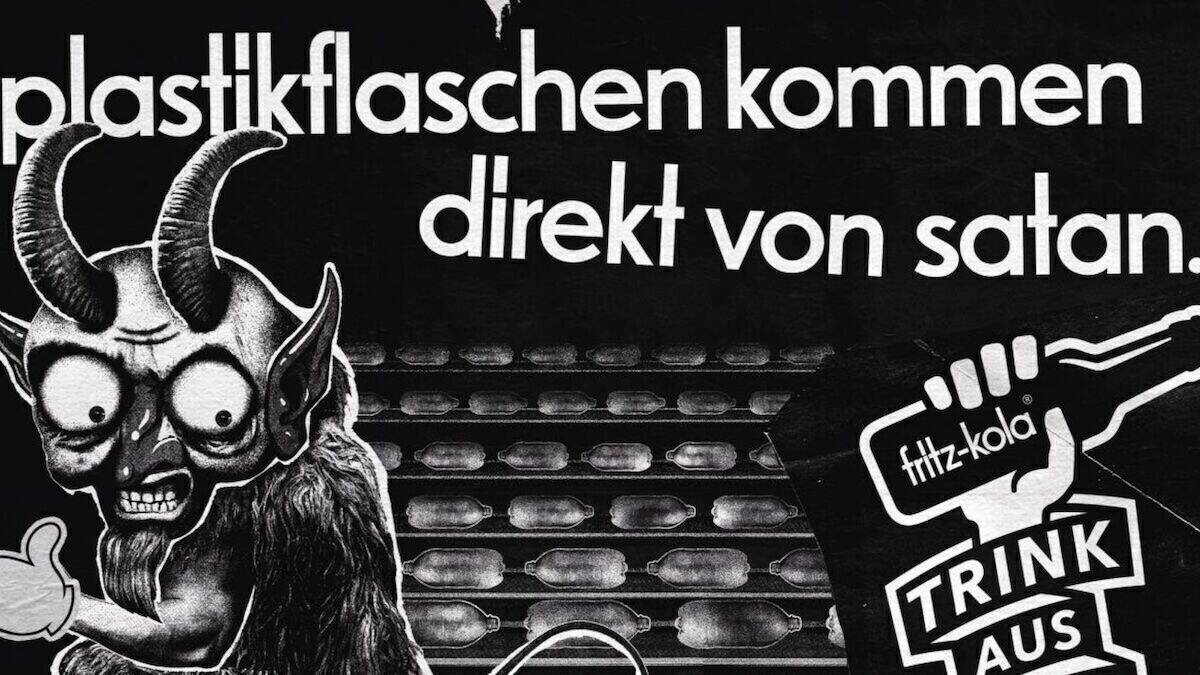 Perfekte Provokation: Dieses Plakat von Fritz-Kola erzielt über alle emotionalen KPIs hinweg sehr hohe Werte und stützt die klare Positionierung der Marke.