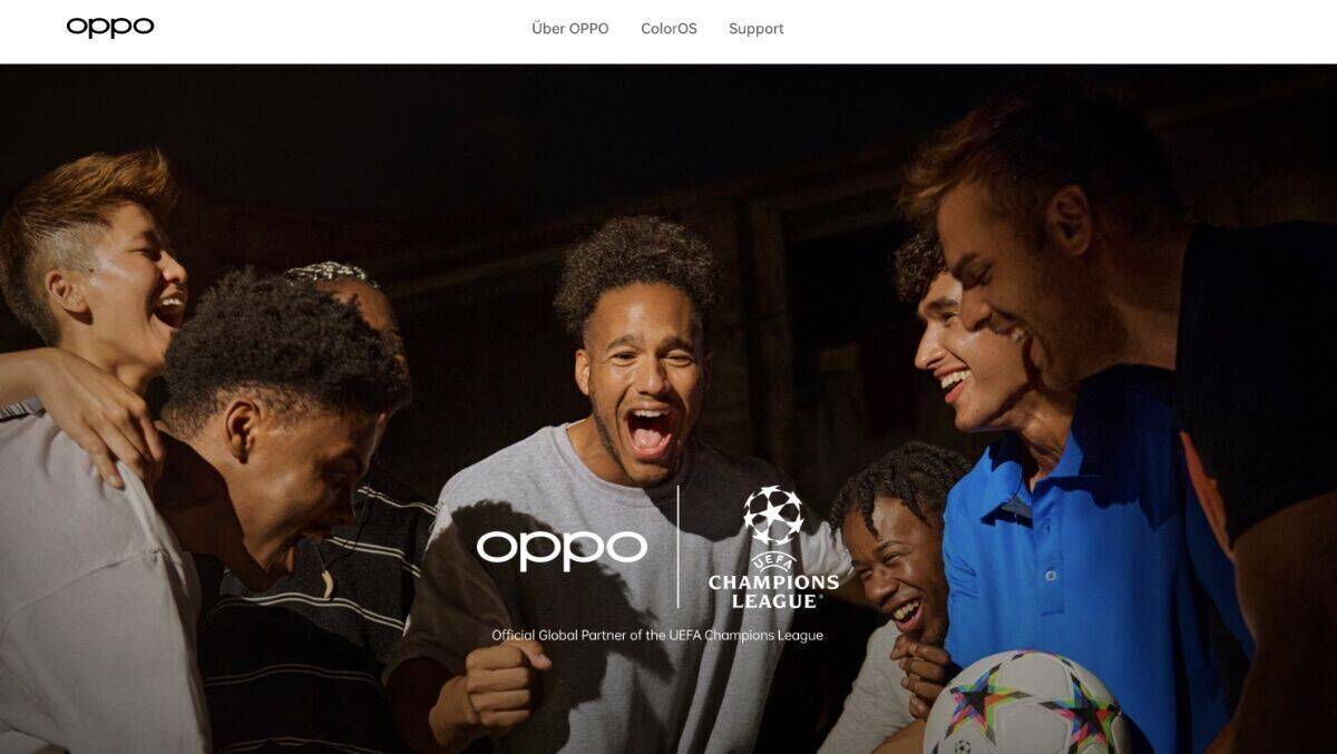 Auf der Website von Oppo sind keine Geräte mehr zu sehen.