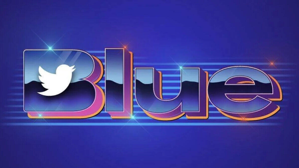 Erinnert an Miami-Vice-Zeiten: das neue Twitter-Blue-Logo.