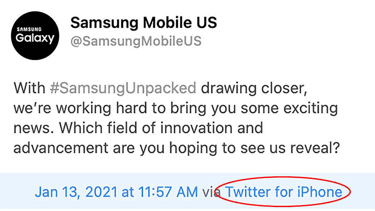 Samsung twittert vom iPhone aus – solche kleinen Späße gibt es bei Twitter (vorerst) nicht mehr.