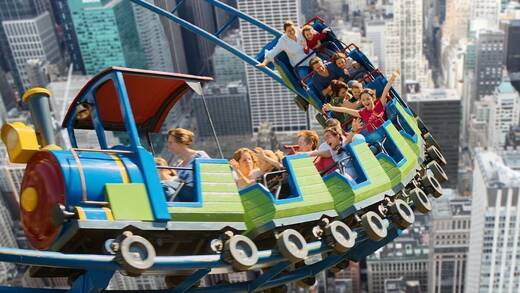 Hoch über den Wolken von Manhattan: Rollercoasterfahrt mit Apple-Watch-Tücken.
