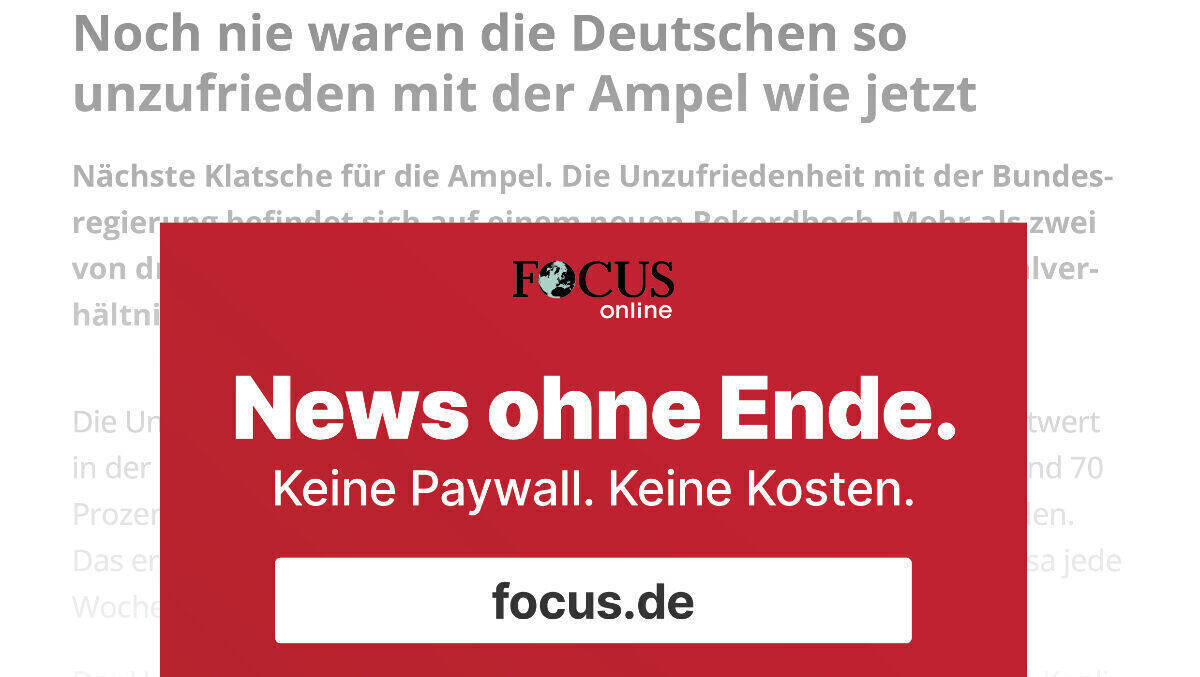 Focus Online startet eine Kampagne für seine kostenfreien Inhalte.
