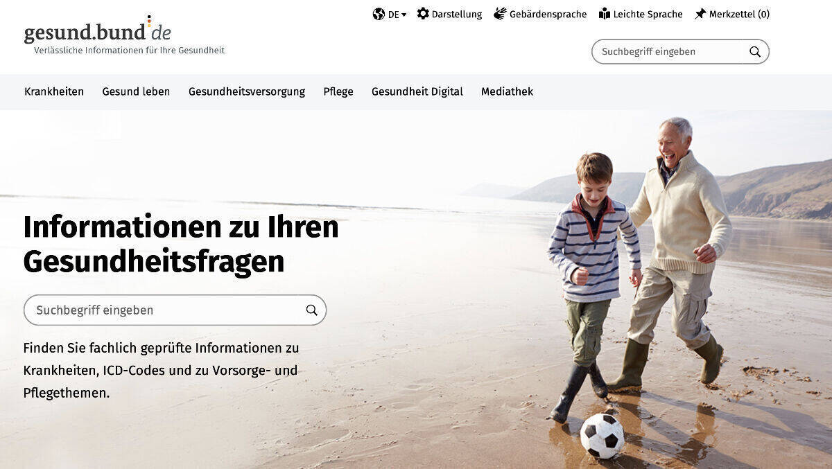 Das Gesundheitsportal des BMG muss abgeschaltet werden.