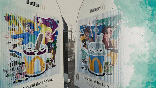 McDonald's: Für die "Better M"-Kampagne wurde unter anderem mit besonderen Farben und Hölzern gearbeitet.