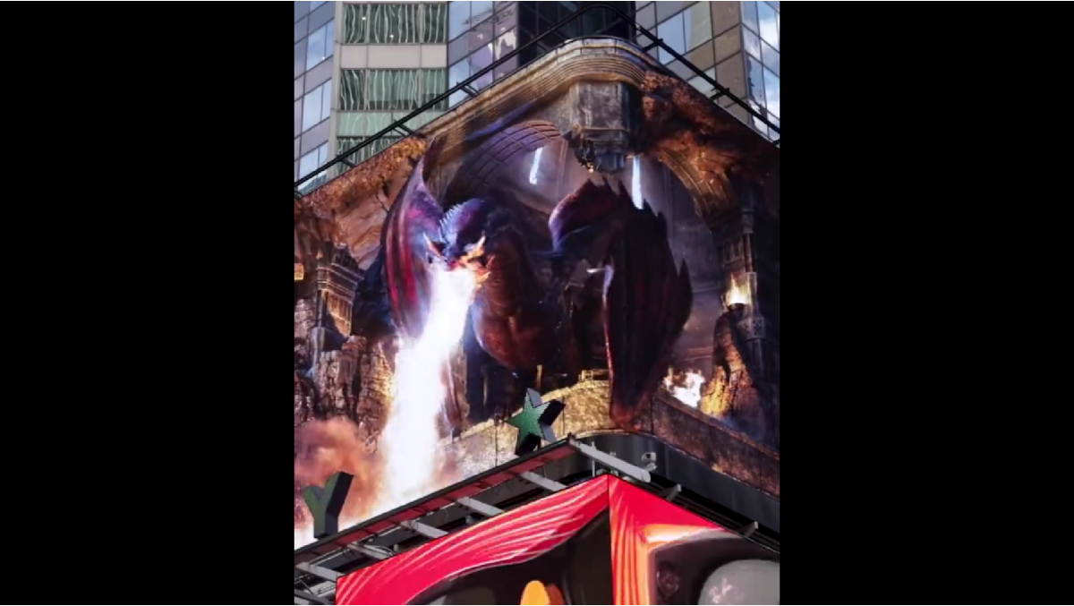 3D-Drache am Times Square 