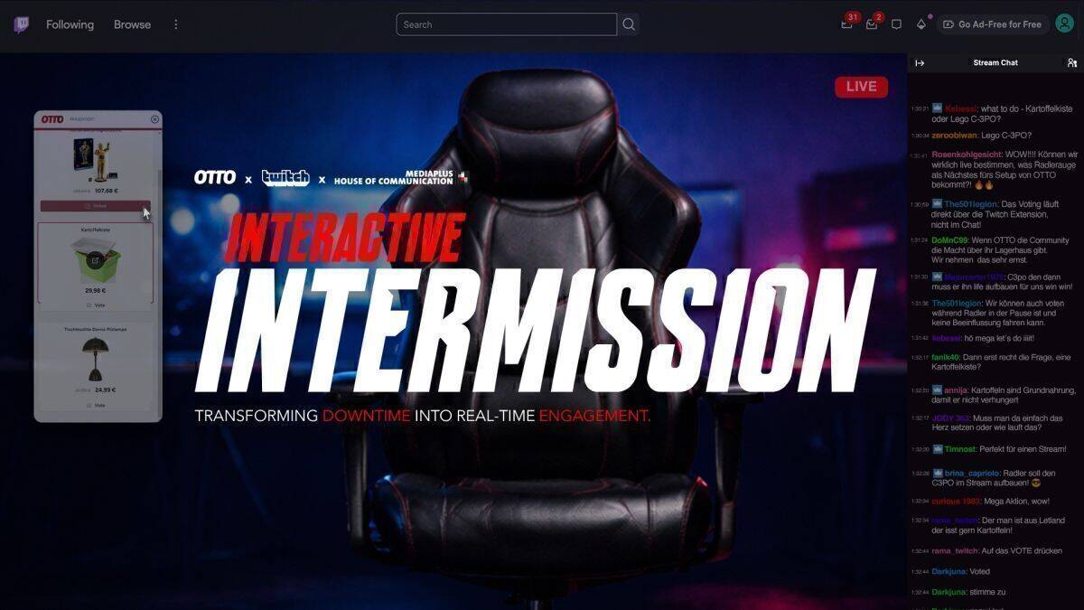 Der Hintergrund bei Twitch wird shoppable