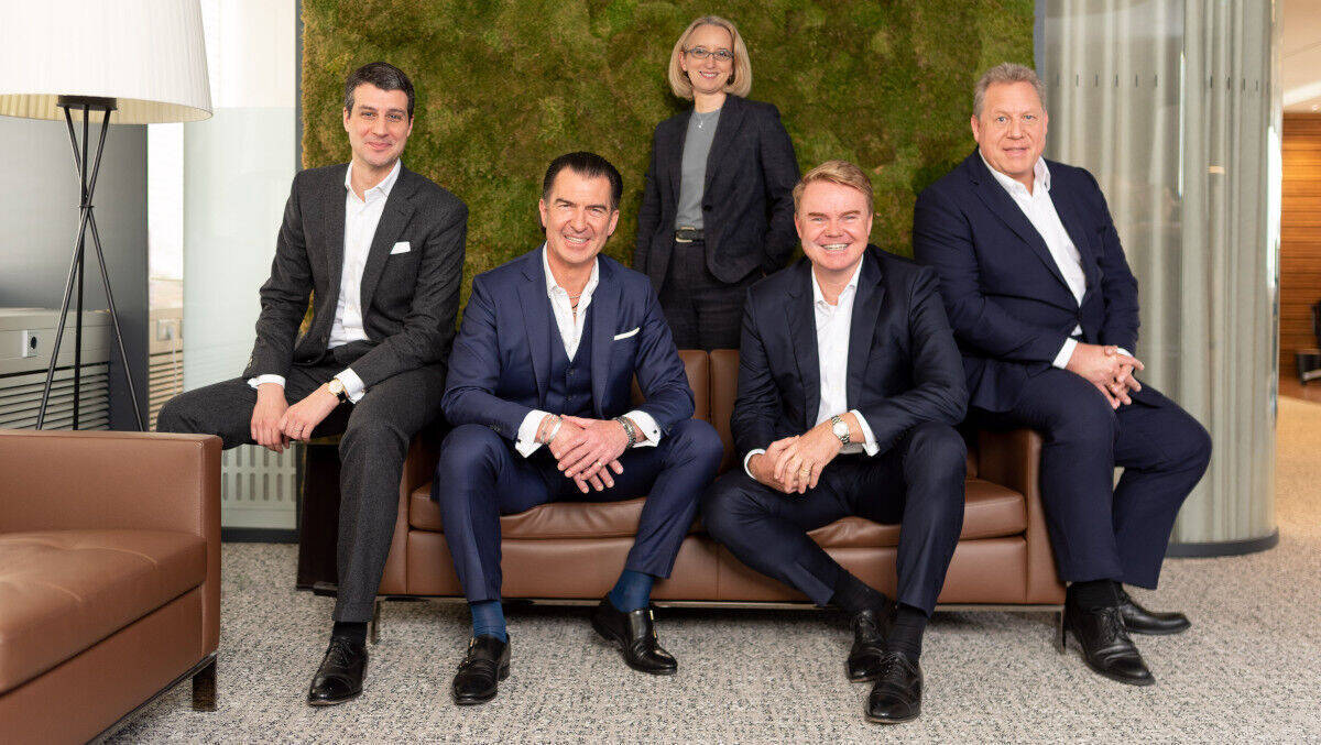 Burda-Vorstand: Marc Al-Hames, Philipp Welte, Katharina Herrmann, Martin Weiss und Holger Eckstein (v.l.n.r)