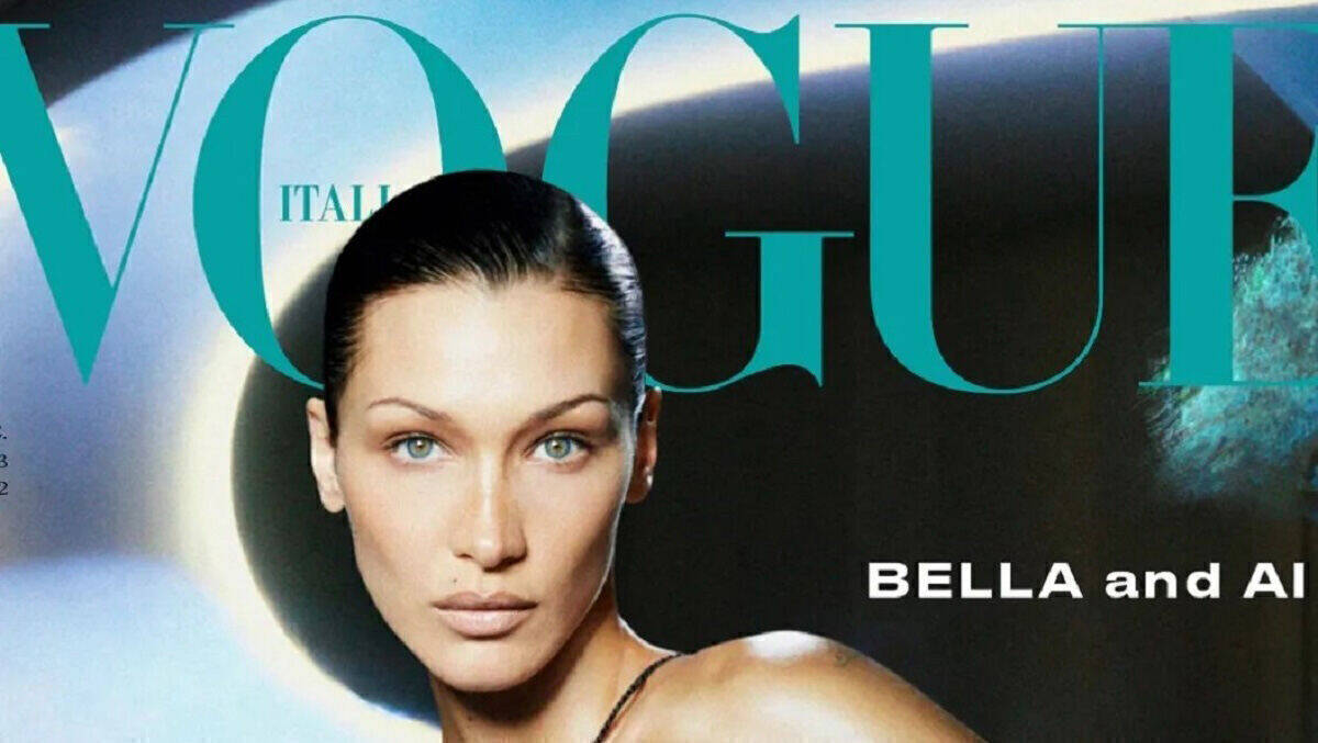 Mai-Ausgabe der Vogue: reale Bilder verschmelzen mit computergenerierten Hintergrundelementen.