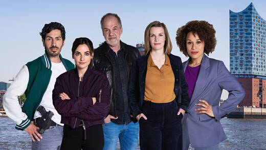 Von links: Luiz Viera dos Santos (Thiago Braga de Oliveira), Franzi Berger (Paula Schramm), Oskar Schütz (Marek Erhardt), Lena Testorp (Anna von Haebler), Ella Hansen (Oceana Mahlmann)