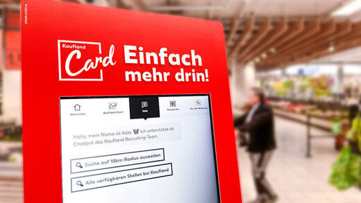 Die Terminals in den Filialen sind nicht neu. Nun leuchtet auch die neue Kachel "Jobs" auf dem Startbildschirm der Geräte.