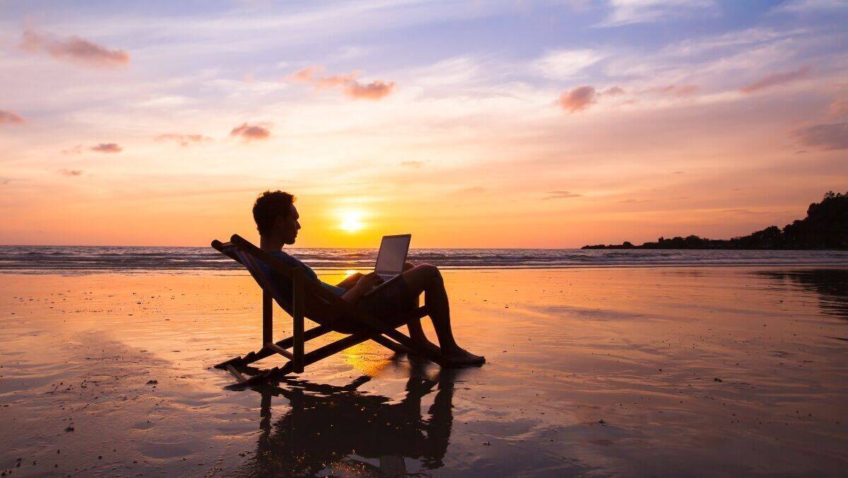 Warum nicht? Arbeiten am Strand.