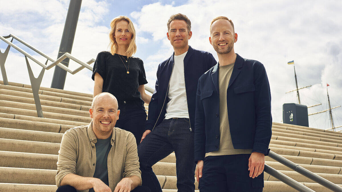 Das DDB-Team für den Kunden Lufthansa ist nun komplett: Patrick Ryffel, Judith Safavi-Hir, Kai Schubert, Tim Kestermann (v. l. n. r.).