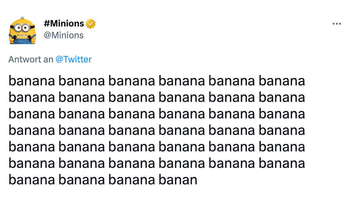 Ganz schön Banane! Der Minions-Kommentar zum neuen Lang-Twitter.