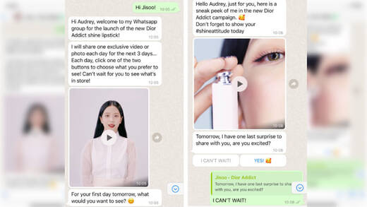 Die Kampagne von DIOR Beauty wird über die WhatsApp Business-Lösung von Infobip gemanagt
