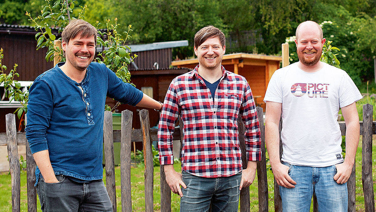 Florian Haßler, Jens Schmelzle und Steffen Abel (l.) haben Fryd 2020 gegründet.
