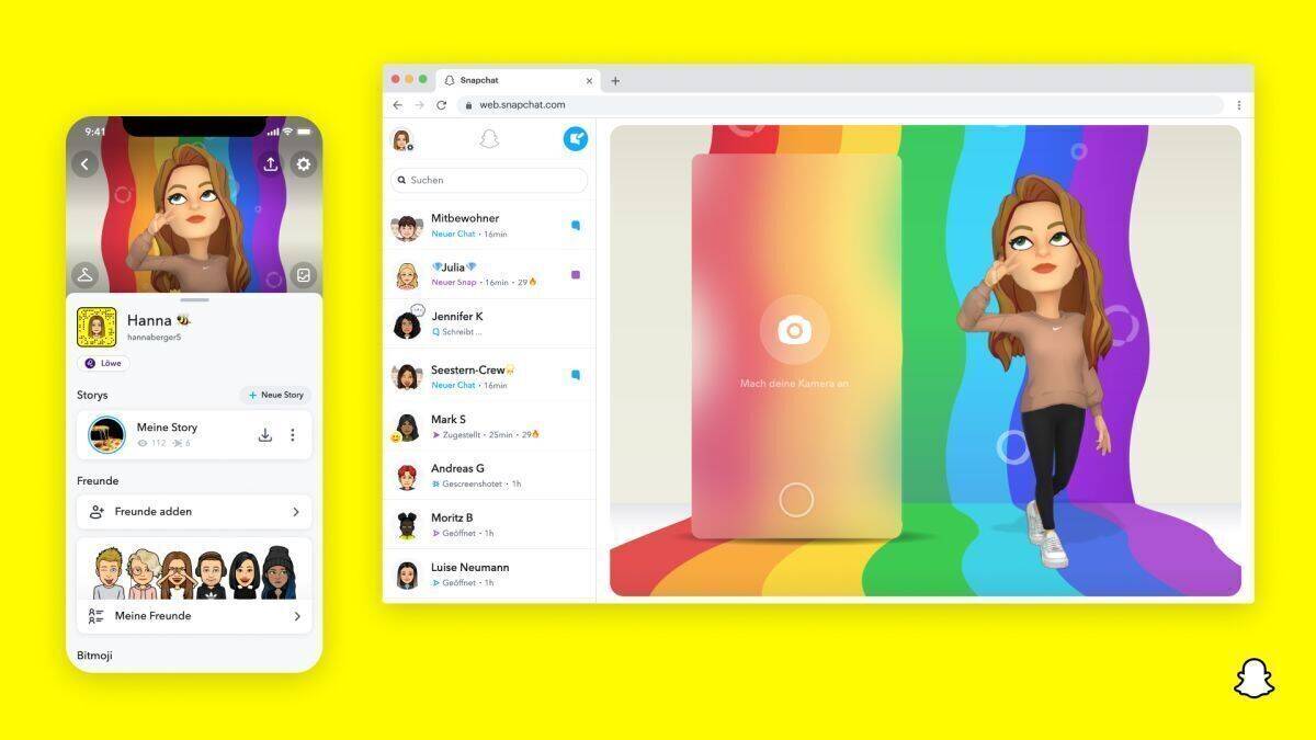 Vom Smartphone auf den großen Rechner: Snapchat expandiert.