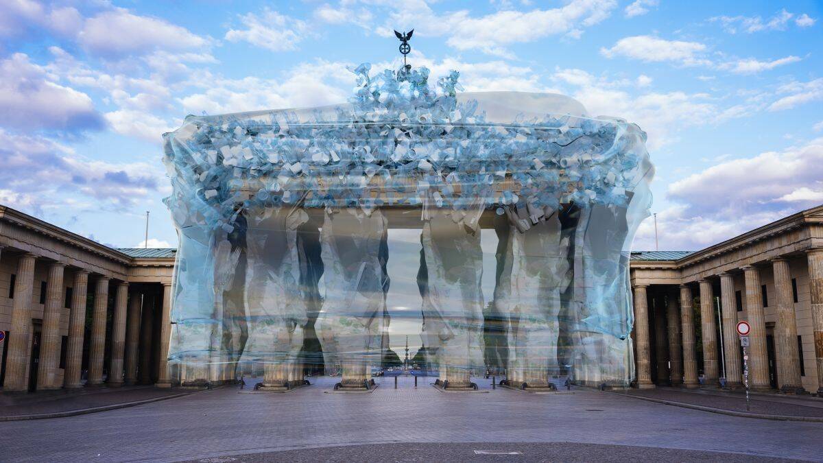 Plastikmüll ohne Ende: Noch sieht das Brandenburger Tor nur virtuell so aus.