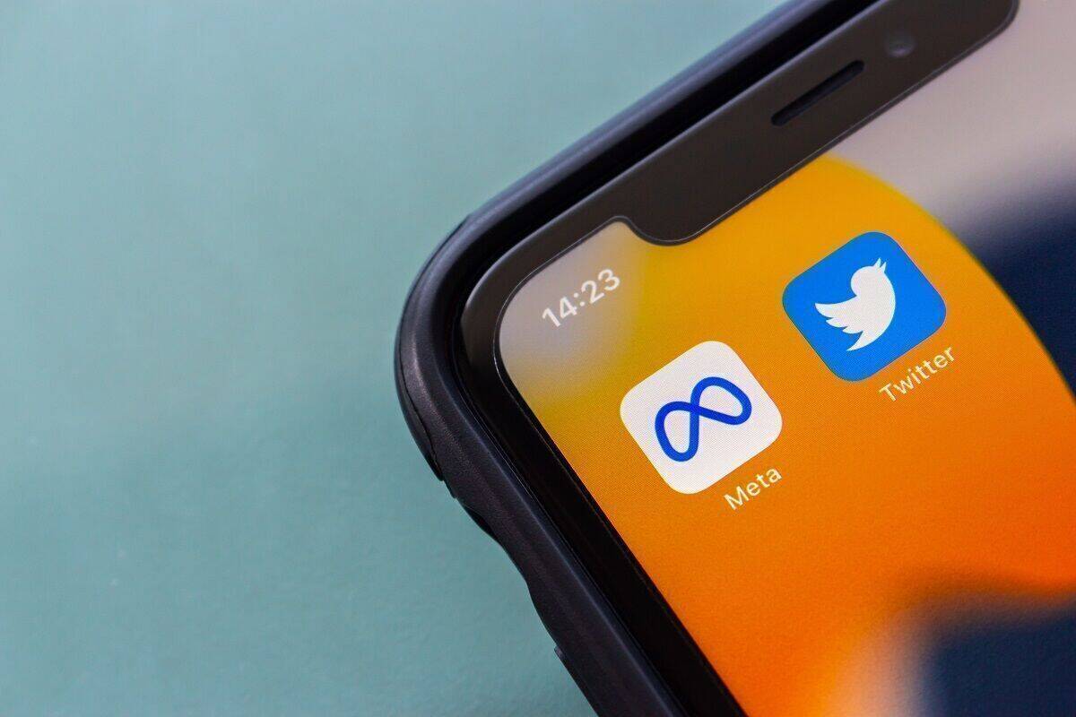 Twitter und Meta-App auf einem Smartphone