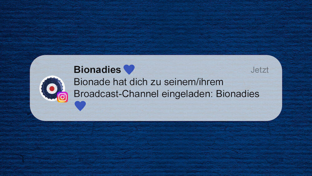 Bionade gewährt auf Instagram Einblicke wie in einer WhatsApp Gruppe. 
