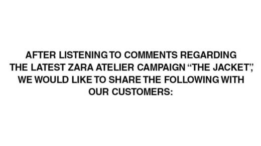 Nach rund zweieinhalb Tagen hat Zara alle Bilder aus der umstrittenen Serie gelöscht und sich zu den Vorwürfen geäußert.