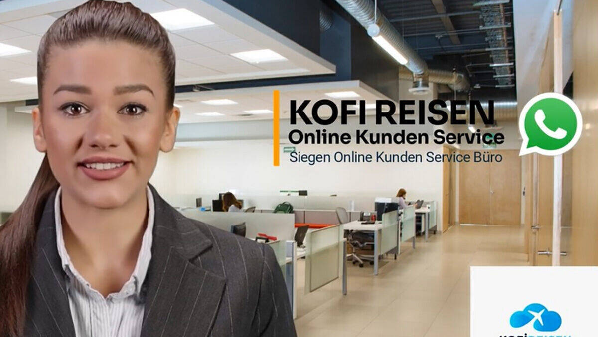 Emma, die freundliche Beraterin von "Kofi Reisen", ist in Wahrheit ein KI-Avatar.