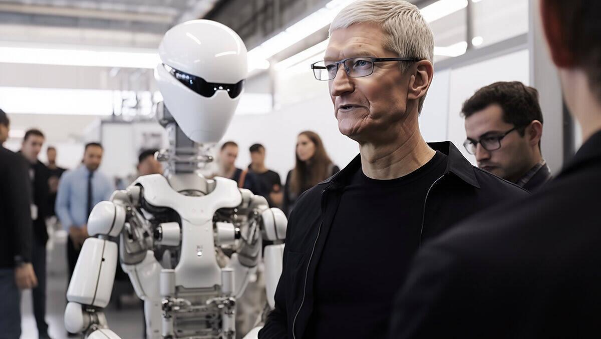 Apple-Chef Tim Cook – mit einem der neuen KI-Spezialisten des Unternehmens?