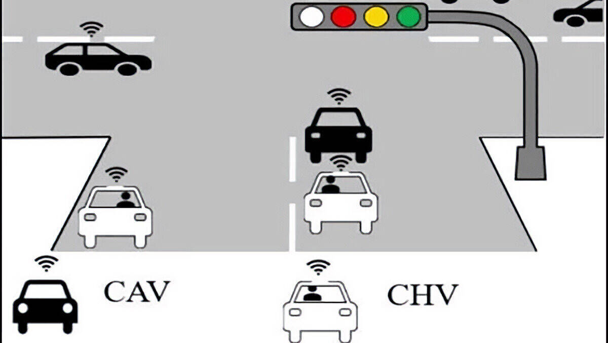 Wenn die Ampel auf Weiß steht, kann man gefahrlos autonomen Autos folgen.