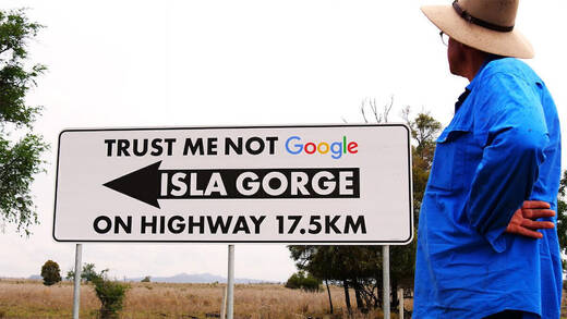 Vertraut mir, nicht Google! Der australische Farmer Graham Anderson hilft Autofahrern auf Abwegen.