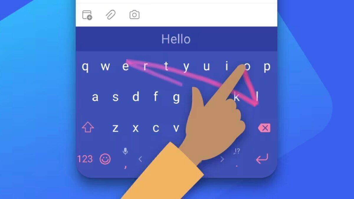 SwiftKey erlaubt das Wischen statt Tippen von Buchstaben.