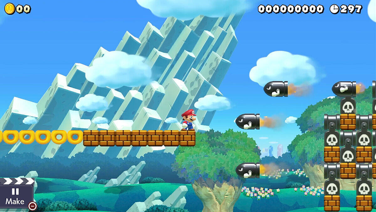Attacke auf Super Mario – die Film-Szene im Spiel.