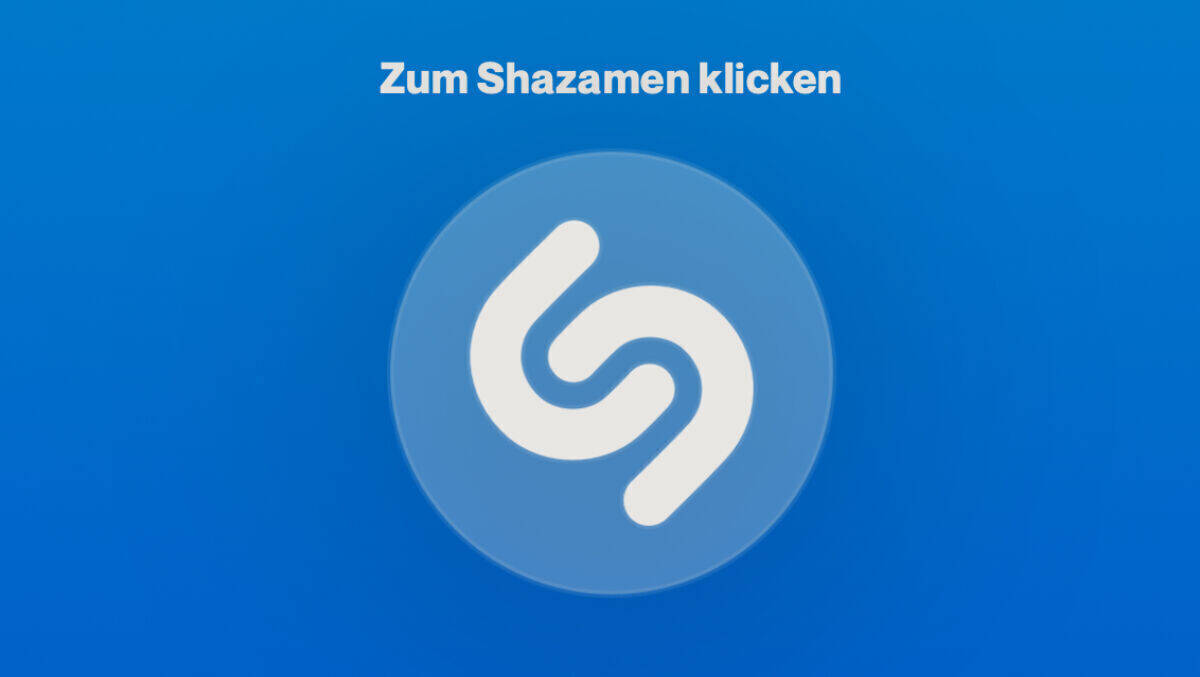 Bei einem Klick auf den weißen Button beginnt Shazam mit der Songsuche.