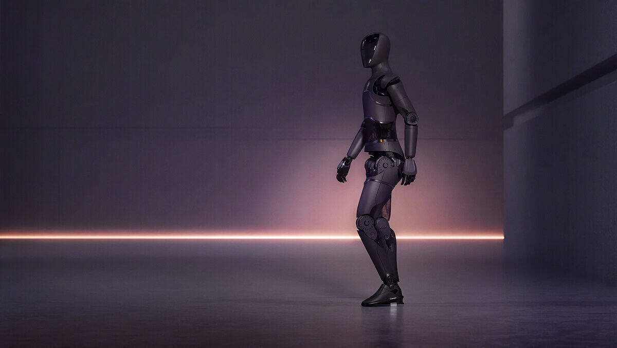 Der humanoide Roboter Figure 01 meldet sich zum Dienstbeginn.