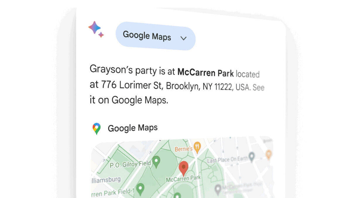 Wo findet die Party statt? Der Google Assistant mit Bard liefert gleich die passenden Maps-Informationen.