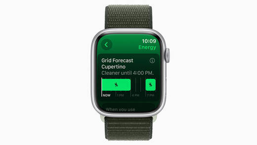 Grid Forecast zeigt auf Apple-Geräten, wann im Netz verstärkt grüner Strom verfügbar ist.